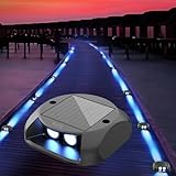 Quntis 10 Pack Luces Solar para Escalones de Cubierta, Luz Solar LED Iluminación Bidireccional, Lámpara Solares...