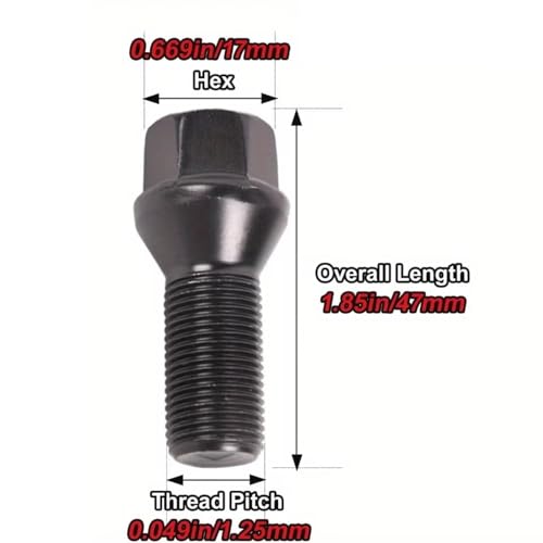 Tuercas pernos para ruedas M14 x 1,25 tornillo de llanta compatible con MINI R53 36136781151 2