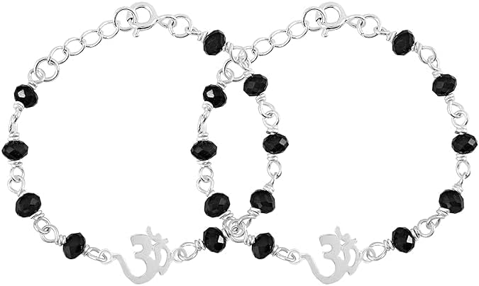 Nazariya Najariya Black and Silver Set of 1 BBY Najariya Protection 1 Pair (White Black) Chndi Nazarbattu