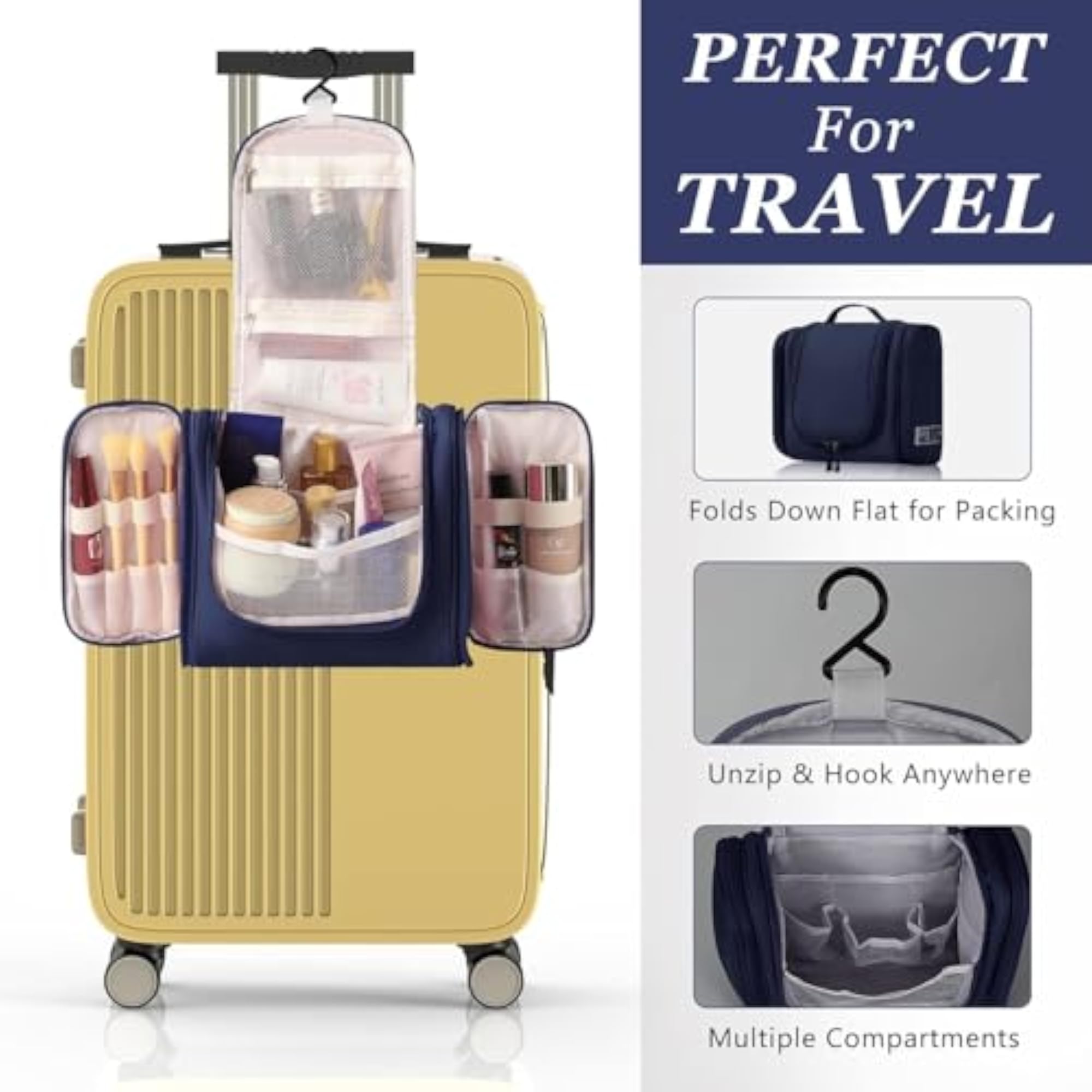 Hanging Toiletry Bag for Men & Women, Cosmetic Organizer