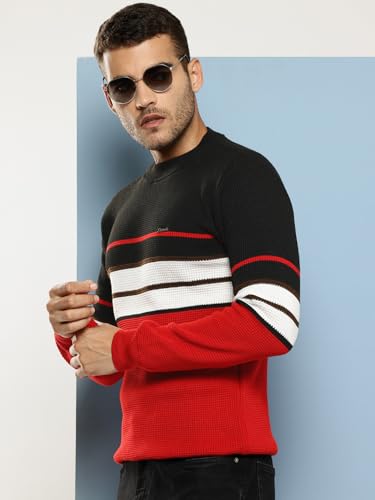 Image of Aarika Mens Winter Wear Black Colour Solid Woolen Sweater
