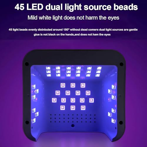 Image of COSTICA | 268W Led Uv Nail Lamp Gel Nail Light Uv Dryer with 4 Timers | Professional Quick Curing Lamp | Nail Art Tools with Rhinestone | (White,Pink)