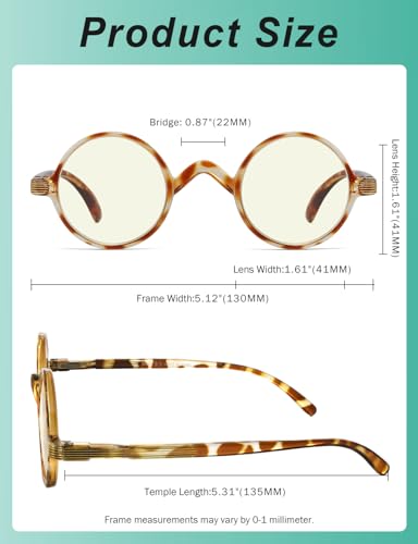 Image of Eyekepper Reading Glasses for Women Men, Blue Light Readers Round | Womens Circle Computer Cheaters, Mens Ladies UV /Bluelight Blocking Reader Eyeglasses,All-Day Comfort Spring Hinges for Screen