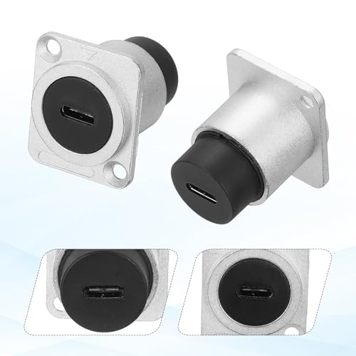MECCANIXITY 2Pcs Panel Mount Coupler USB C D-Type miniatura 2