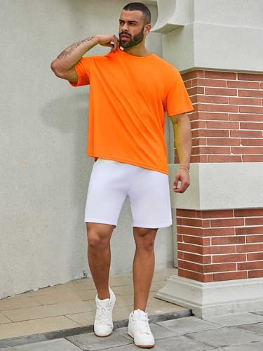 LeeHanTon Men's Workout Running Shirts Crew Neck Short Sleeve T-Shirts Athletic Quick Dry Gym Shirts 5 Pack4