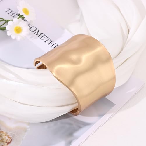 1-3Pcs Bangles Bracelets for Women Chunky Polished-Finish Wrist Cuff Wrap Bangle Opening Wide-Grooved Statement Fashion Jewelry Bracelet for Women - Image 6