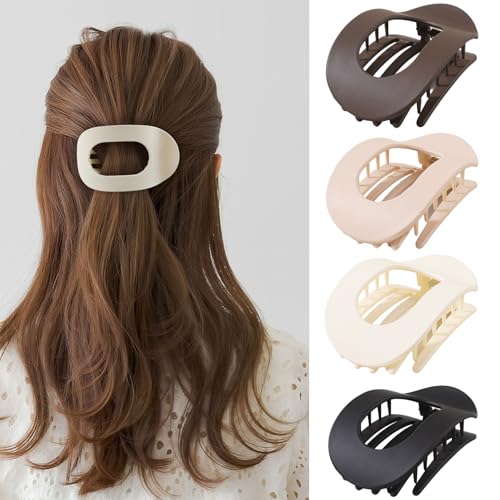 Comott 4 PCS Hair Clips Flat claw clips for women Non Slip Hair Claw Clips for thick hair and thin hair French ergonomic hair accessories Set