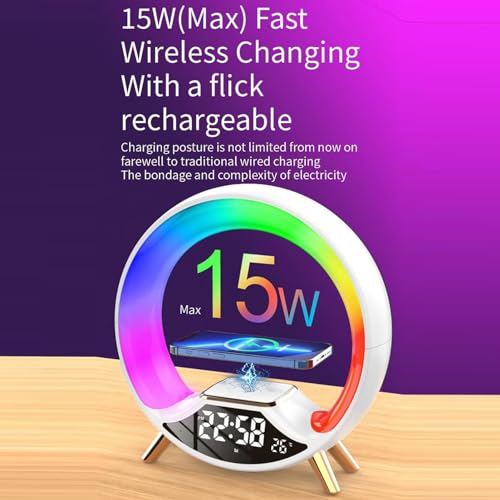 Reloj despertador con pantalla de temperatura y luz ambiental regulable 5