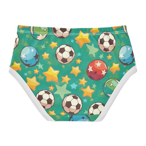 Wusikd Soccer Balls Girls' Underwear Cotton Colorful Stars Girls Briefs Soft Toddler Underwear 2T2
