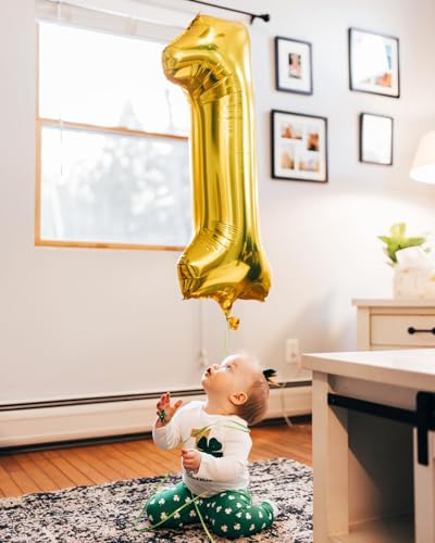 Image of Gold Number 11 Balloon 40 inch, 11 Number Balloons, 11th Gold Birthday Decorations, 11 Year Old Golden Party Supplies