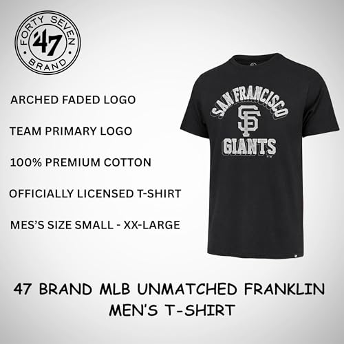 Image of 47 Men's MLB Unmatched Franklin Team Color Arched Wordmark Primary Logo Short Sleeve Baseball T-Shirt
