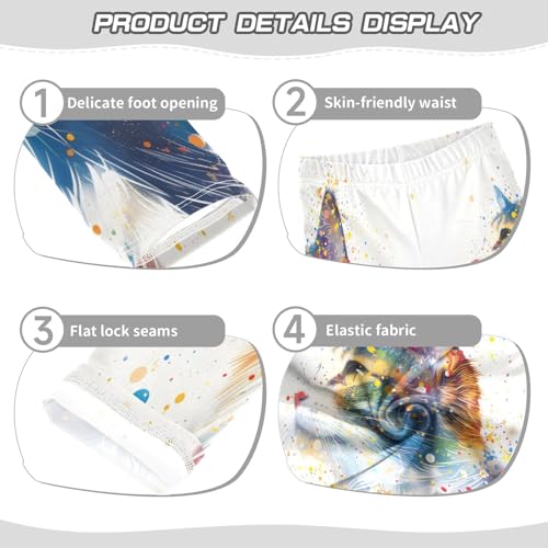 Toddler Girls Leggings Printed Yoga Pants Leggings Watercolor Cat for Kids3