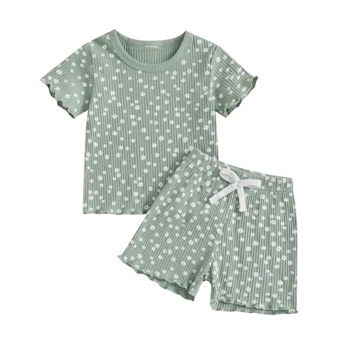 Toddler Baby Girl Summer Outfit Short Sleeve T Shirt Top Casual Shorts Set Infant Newborn Clothes 6 12 18 24 Month