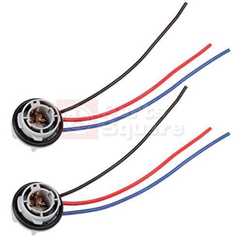 PartsSquare 1pair 1157 2057 2357 Replacement Plug Sockets Extended Wiring Harness Tail Brake Light
