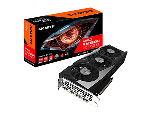 GIGABYTE Radeon RX 6750 XT Gaming OC 12G Graphics Card, WINDFORCE 3X Cooling System, 12GB 192-bit GDDR6, GV-R675XTGAMING OC-12GD Video Card