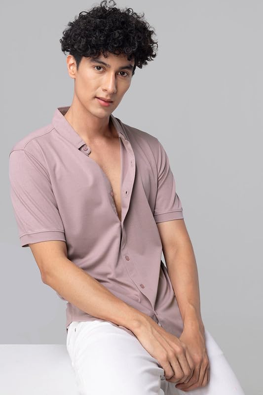 Image of SNITCH Men Rayon Blend Regular Maverick Plum Shirt