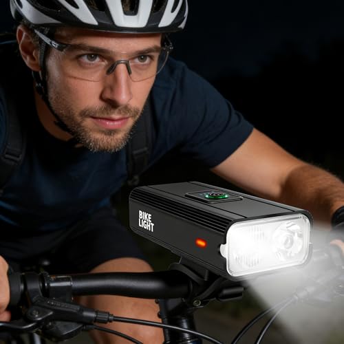 Image of Bike Lights for Night Riding, 1500 Lumen Rechargeable LED Bicycle Headlight, Waterproof Bright Flashlight for MTB eBike Front Mountain Scooter Stroller Adult Kid Road Cycling Safty