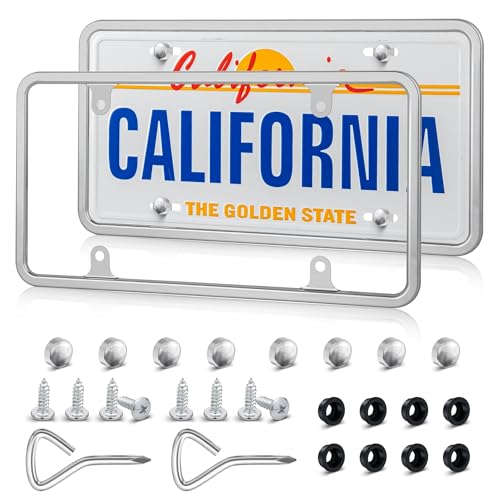 Red Wolf Chrome License Plate Frame (2 Pack)
