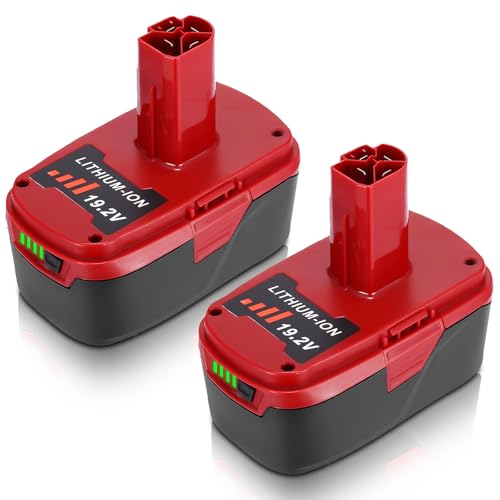 Upgraded 2 Pack 8000mAh 19.2V C3 Replacement Battery Compatible with Craftsman 19.2 Volt Battery Lithium-ion DieHard 315.115410 315.11485 130279005 1323903 120235021 11375 11376 Cordless Tools (Red)