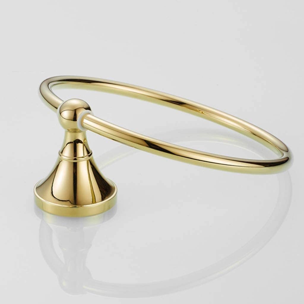 Gold Handtuchring, Wandmontierte Runde Handtuchring Badezimmer Hardware Dekoration Zubehör Haushaltsüberzug Messing Handtuchständer Bad Handtuchstange