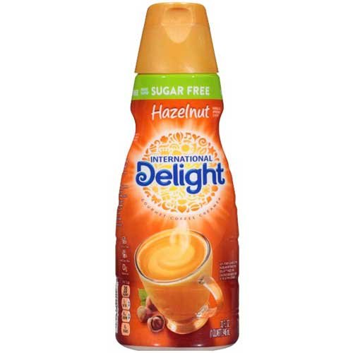 International Delight Sugar Free Hazelnut Coffee Creamer, 32 Fluid Ounce -- 6 per case.