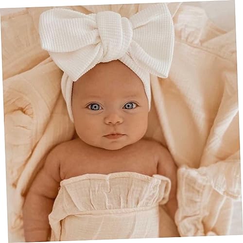 TOYANDONA 2Pcs Hair Bow Headbands Large Knot Waffle Knit Design for Newborns Festival Holiday Accessories Gift2