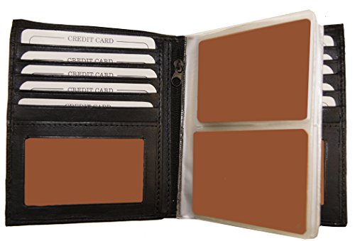 SUN 5101 BK Men's Big Hipster Bifold Leather Wallet Organza Gift Bag, Black3