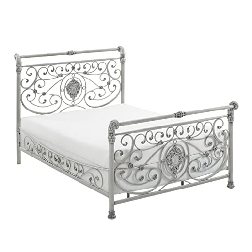 Hillsdale Mercer Metal Queen Sleigh Bed Brushed White