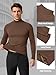 Cutecrop 3 Pack Men Mock Turtleneck Long Sleeve Shirts Double Sided Fleece Lined Thermal Pullover Basic Undershirt Layer Top(Black, Dark Gray, Coffee,L)