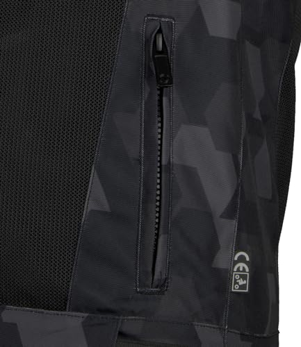 Image of Rynox Urban X Jacket - Mesh Motorcycle Riding St|ard Length Jacket | Impact Protection | Abrasion Resistance - Dark Hex Camo Black, Small