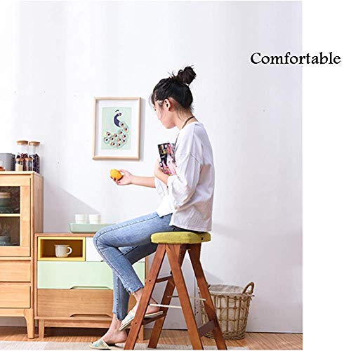 Tabouret échelle en bois robuste double usage 150 kg pour dressing et bibliothèque - 7