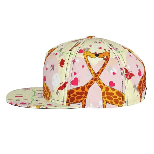 Gorra de béisbol negra ajustable unisex con estampado de jirafa 3