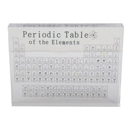 Bonbela Periodic Table with Real Elements Inside Clear Acrylic Display Real Element Periodic Table for Classroom Home Science Enthusiasts