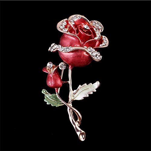 Image of Crystal Pearl Flower Brooches Pins Fashion Beautiful Created Rhinestone Floral Brooch Good Idea for Party Dance Wedding Banquet for Elegant Women Girl