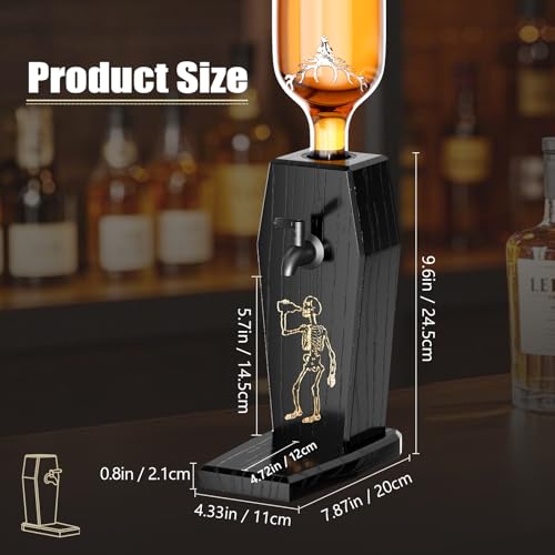 Leakproof Ash Wood Whiskey Liquor Dispenser,Novelty Alcohol Dispenser for Bourbon,Vodka, W - image 6