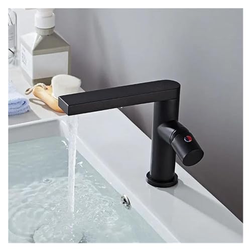 Robinet pour lavabo anti-trace NBYGSC mitigeur or et noir résistant au calcaire