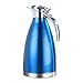 Caraffa termica da 2 l, in acciaio inox, a doppia parete, con isolamento sottovuoto, per succhi di frutta, latte, tè, con pulsante a pressione, colore: blu