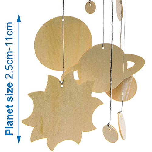 Baker Ross AR676 Houten mobiel"zonnesysteem" voor kinderen – voor knutselwerk en decoraties (2 stuks),hout - Afbeelding 7