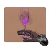 Surface ultra lisse : la surface du tapis de souris en verre de champagne est fabriquée en tissu de caoutchouc lisse, confortable et respirant, le tapis de souris rectangulaire de jeu maintient une excellente vitesse et un contrôle excellents pendant votre travail ou vos jeux.