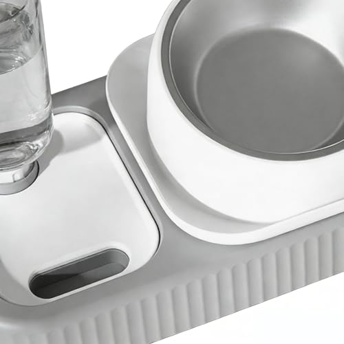 Gamelle à eau pour chat automatique avec double bol d'alimentation amovible et stable - 7