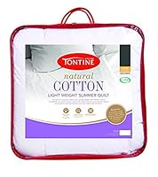 Tontine Natural Cotton Light Weight Summer Quilt Doona, Single – Breathable Cotton Cover and Fill for Soft Comfort and Summer Protection – Antibacterial, Lightweight, and Machine Washable