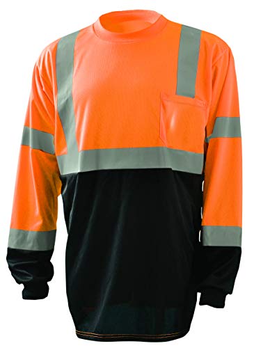 T-shirt orange manches longues anti-transpiration pour rester visible et au sec