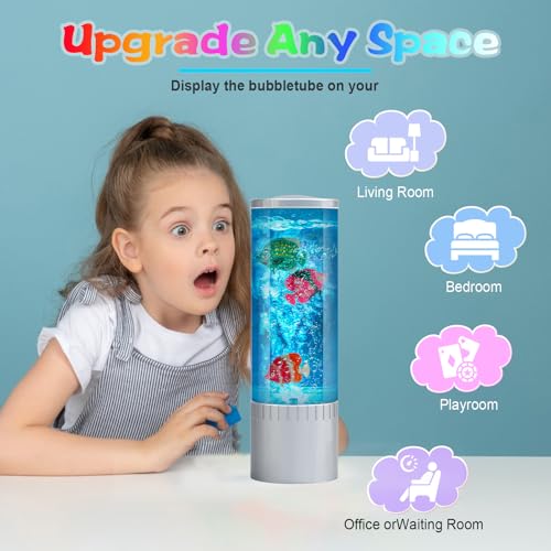 MOONSAY Sensory Bubble Lamp for Kids - Autism Night Light with Color Changing LED, Calming Water Bubble Tube for Bedroom, Sensory Room & Anxiety Relief - Image 8