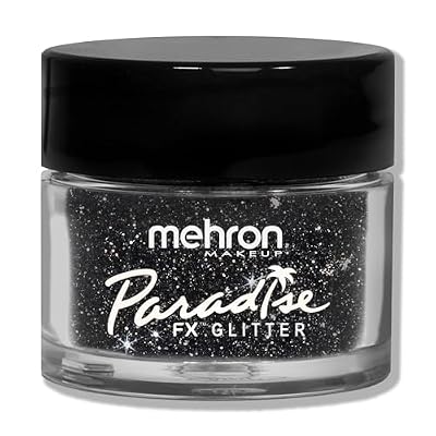 Mehron Makeup Paradise Glitter FX | Professional Cosmetic for Makeup & Art | Vibrant & Shimmering Loose Glitter .25 oz (7 g) (Black)