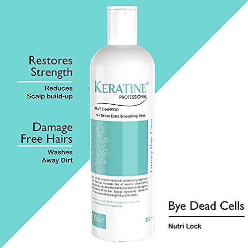 Keratin Professional Smoothing Shampoo, Hair Repair Mask & Keraglam Shine Serum (Pack of 3)