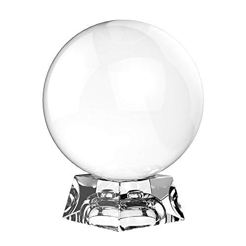 Moi Doi Crystal Ball, Crystal Clear Ball, K9 Crystal Suncatchers Ball with Stand for Photography/ Meditation /Divination or Wedding/ Home/Office Decoration