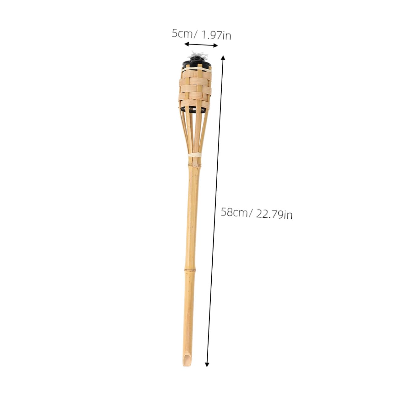DOITOOL 4 Piezas Antorchas De Jardín Antorcha De Bambú Hecha Mano Resistentes Al Viento Estaca Para Bodas Decoración De Fiestas y Eventos Al Aire Lámpara De Aceite Para Exteriores