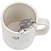 Lily's Home Cute Clinging Grey Tabby Cat Mug for Coffee and Tea. Ceramic 3D Cup for Cat Lovers