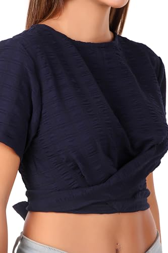 Image of BoheeWohee Stylish Womens Crop Top with Back Tie Design