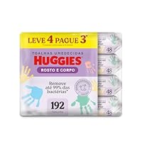 Lenços Umedecidos Huggies One & Done Leve 4 Pague 3 - 192 unidades, Huggies, Verde, pacote de 4